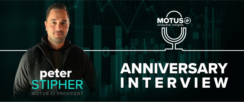 Image depicting MOTUS President Pete Stipher and the title "Anniversary Interview".