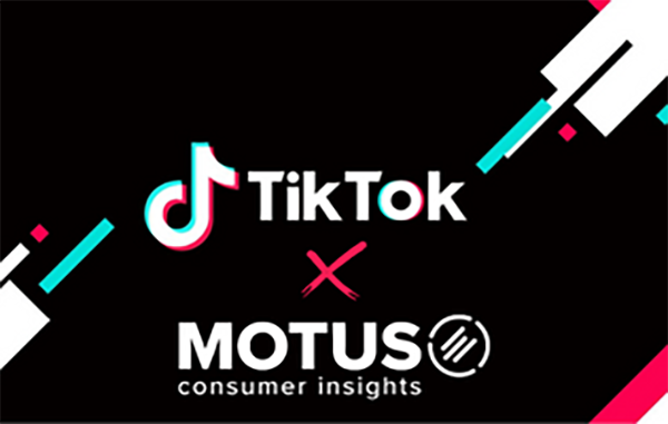 Black background with TikTok and Motus logo